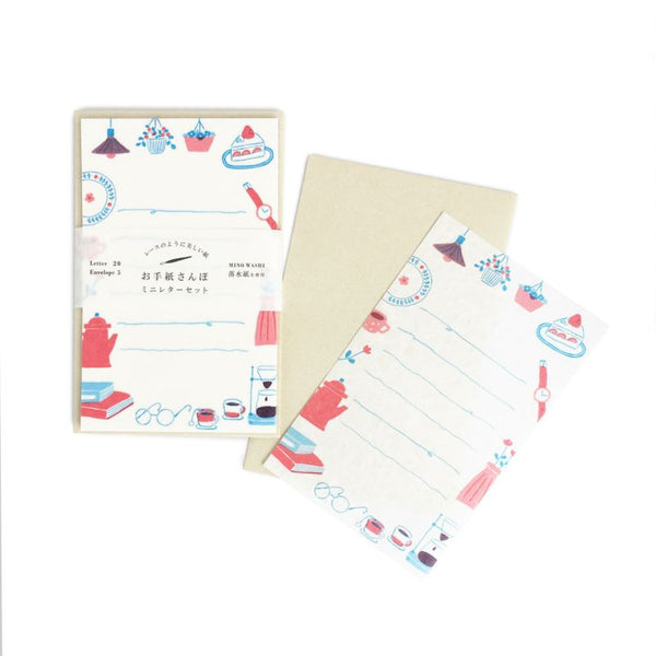 Furukawa Shiko Mini Washi Letter set: Cafe