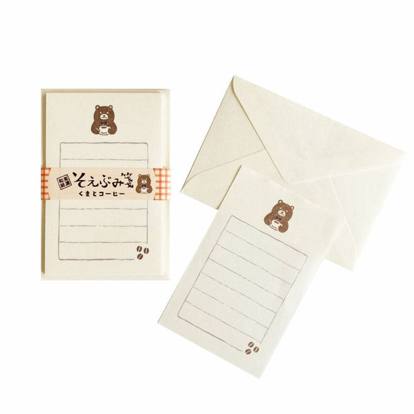 Furukawa Shiko Mini Letter Set: Bear with Coffee