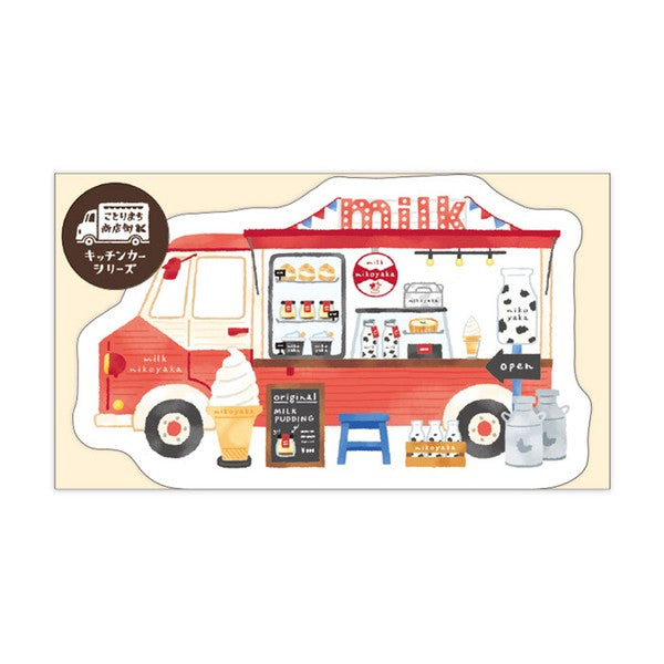 Mind Wave Kotorimachi Shotengai Memo Pad: Milk & Grocery Truck