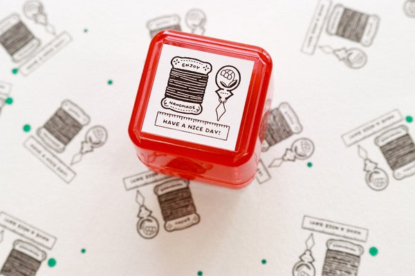 Sanby x eric Portable Push-button Stamp: Sewing Set