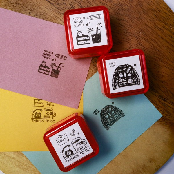 Sanby x eric Portable Push-button Stamp: Snack