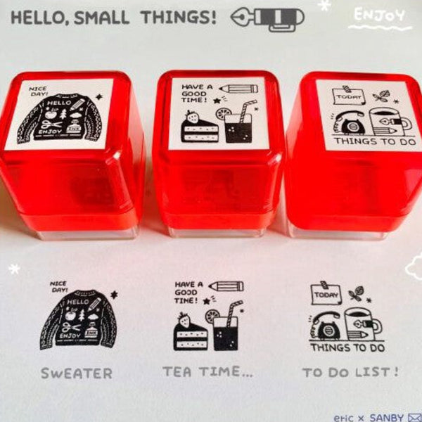 Sanby x eric Portable Push-button Stamp: Snack