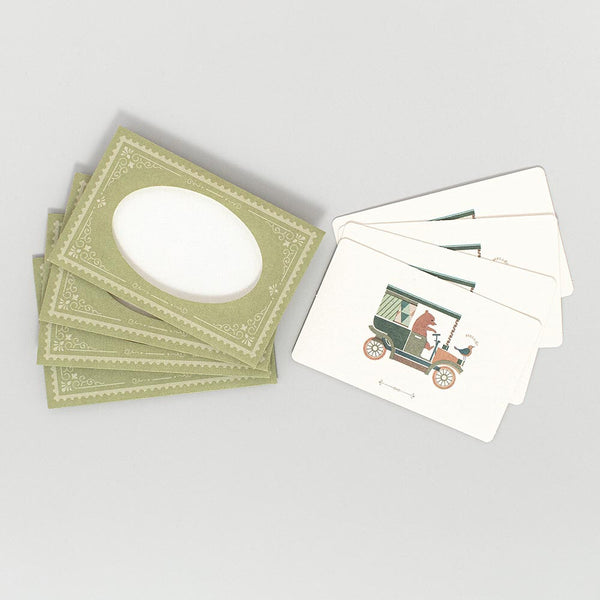 Antik Piac Mini Message Card: Verde