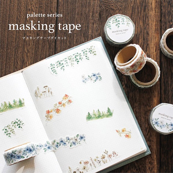 Mind Wave Palette Series Die-Cut Washi Tape: Brown Flower