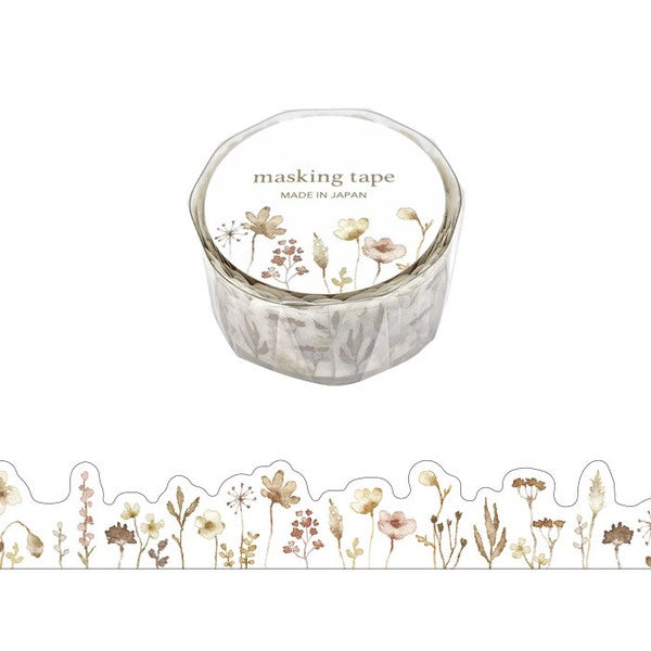 Mind Wave Palette Series Die-Cut Washi Tape: Brown Flower