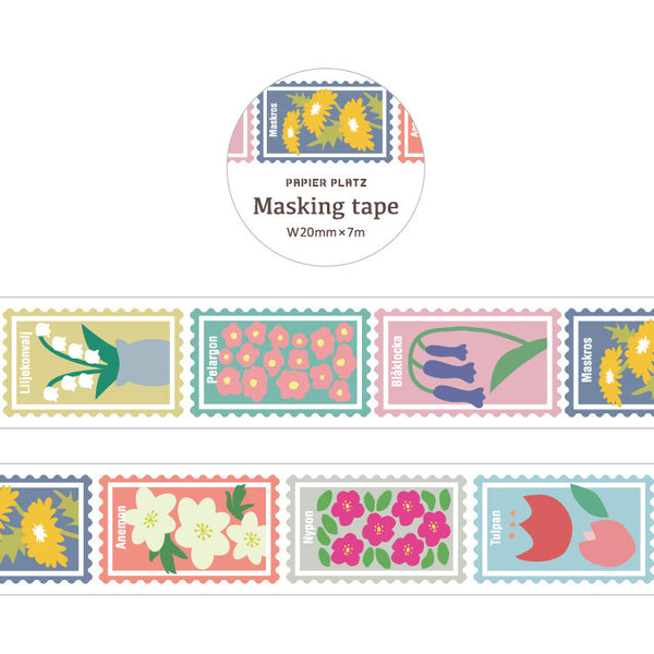 Papier Platz Washi Tape: Flower Stamp