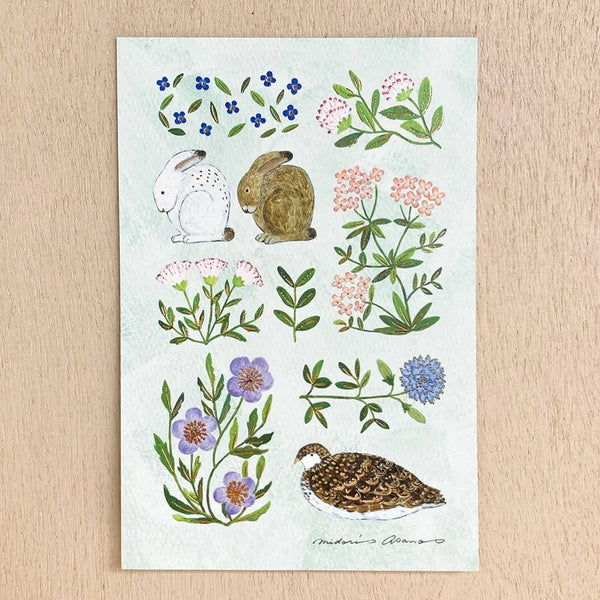 Cozyca x Midori Asano Foil-Stamped Postcard: Fleur