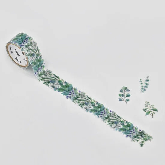 Bande Washi Tape Sticker Roll: Green Bouquet