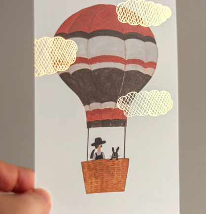 Cozyca x Necktie Foil-Stamped Postcard: Balloon