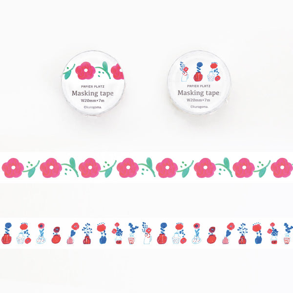 Papier Platz x Kurogoma Washi Tape: Red Flower